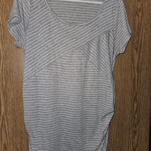 Jessica Simpson Maternity Gray Striped Top